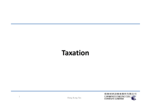 Tony Cheung presentation - Hong Kong Tax