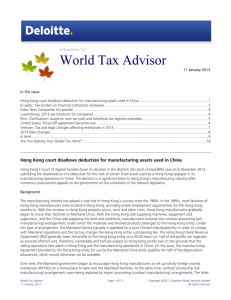 World Tax Advisor - Deloitte Tax News