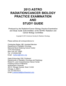 2013 ASTRO Radiation/Cancer Biology Practice Examination