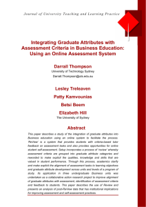 Graduate Attributes and Assessment Criteria