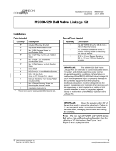 M9000-520 Ball Valve Linkage Kit Installation