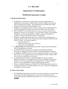 UC Riverside Department of Mathematics WeBWorK Instructor's Guide