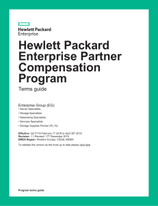 Hewlett Packard Enterprise Partner Compensation Program