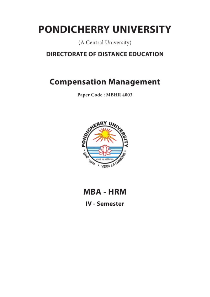 Compensation Management Pondicherry University