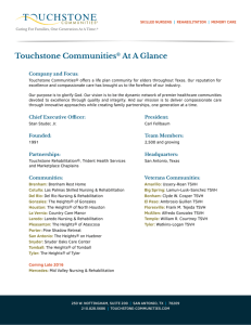 Touchstone Communities® At A Glance