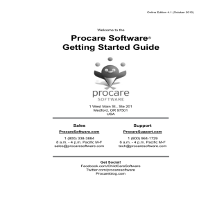 Procare User Guide