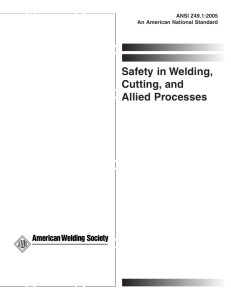 ANSI Z49.1:2005 Safety in Welding, Cutting, and