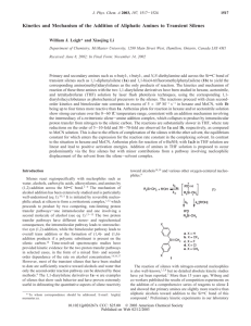 Kinetics and Mechanism of the Addition of Aliphatic Amines to