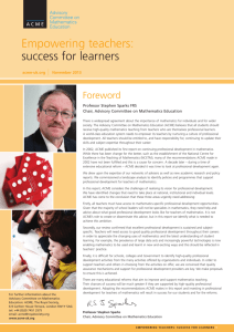 Empowering teachers: success for learners