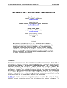 Online Resources for NonStatisticians Teaching - JOLT