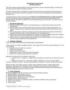 Anti Bullying Policy and Incident Form