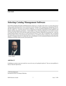 Selecting Catalog Management Software