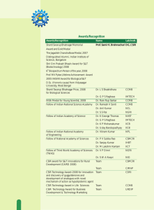 Awards and Honours 2008-09 - Council of Scientific and Industrial