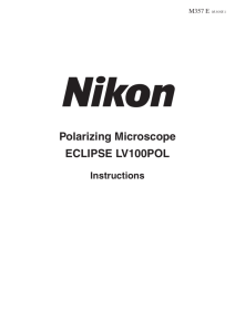 Polarizing Microscope ECLIPSE LV100POL Instructions