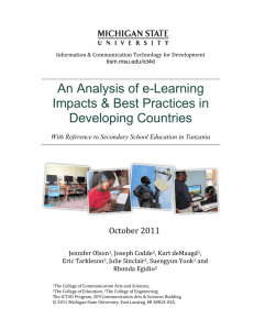 An Analysis of e-Learning Impacts & Best Practices in Developing