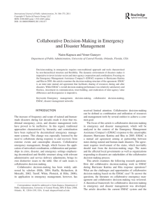 Collaborative Decision-Making in Emergency and Disaster