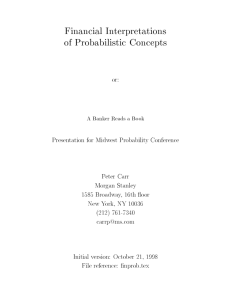 Financial Interpretations of Probabilistic Concepts (Overheads)