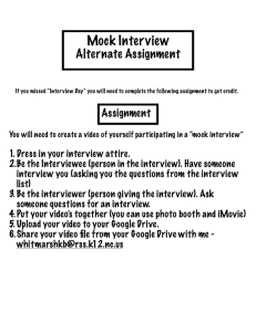 Mock Interview Alternate Assignment