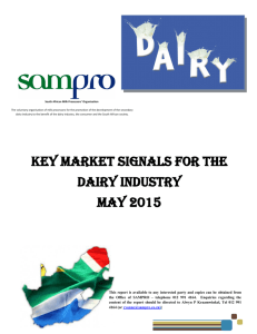 key market signals for the dairy industry may 2015 - Tip-Top