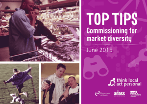 Top Tips: Commissioning for Market Diversity
