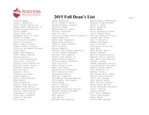 2015 Fall Dean's List
