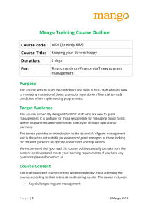 Mango Training Course Outline