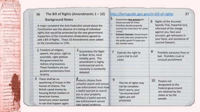 bill of rights amendments 1 10