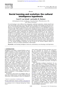 Social learning and evolution: the cultural intelligence hypothesis