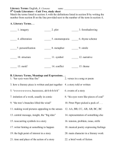 Literary Terms Quiz: English, R