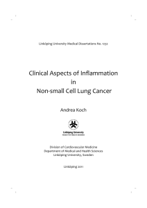 Clinical Aspects of Inflammation in Non-small Cell Lung Cancer