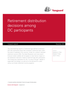 Retirement distribution decisions among DC participants