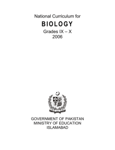 National curriculum for biology: grades IX