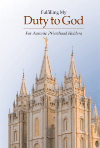 Fulfilling My Duty to God: For Aaronic Priesthood Holders