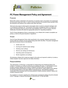 PC Power Management Policy