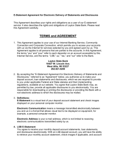 E-Statement Agreement for Electronic Delivery