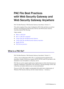 Websense: PAC File Best Practices