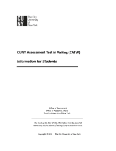 CUNY Assessment Test in Writing (CATW) Information for Students