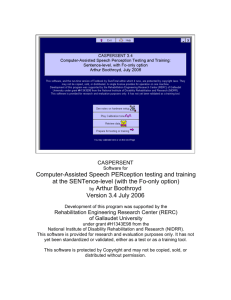 Computer-Assisted Speech PERception testing and training at the