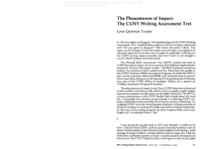 The Phenomenon of Impact: The CUNY Writing Assessment Test