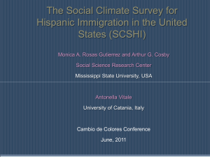 Results from the 2009 Social Climate Survey for Hispanic