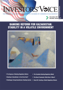 banking reform for kazakhstan: stability in a volatile environment