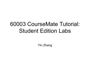 60003 CourseMate Tutorial: Student Edition Labs