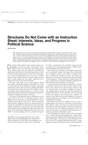 Structures Do Not Come with an Instruction Sheet