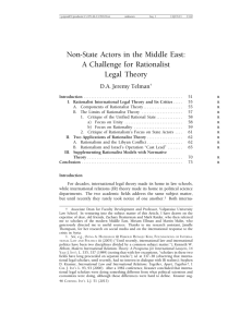 Non-State Actors in the Middle East: A Challenge for Rationalist