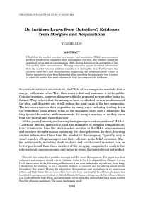 Do Insiders Learn from Outsiders? Evidence from Mergers and