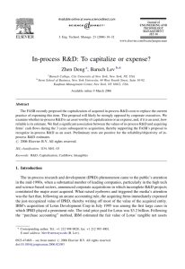 In-process R&D: To capitalize or expense?