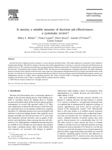 Is anxiety a suitable measure of decision aid effectiveness: a
