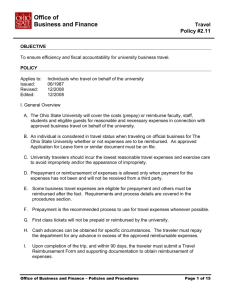 Travel Policy - Business and Finance