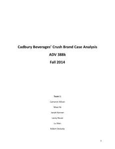 Cadbury Beverages' Crush Brand Case Analysis ADV 388k Fall 2014
