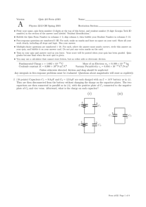 Version Quiz #3 Form #321 Name: A Physics 2212 GH Spring 2015